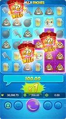 Emoji Riches · Pengecekan parameter saldo, nominal taruhan, dan indikator pengali.